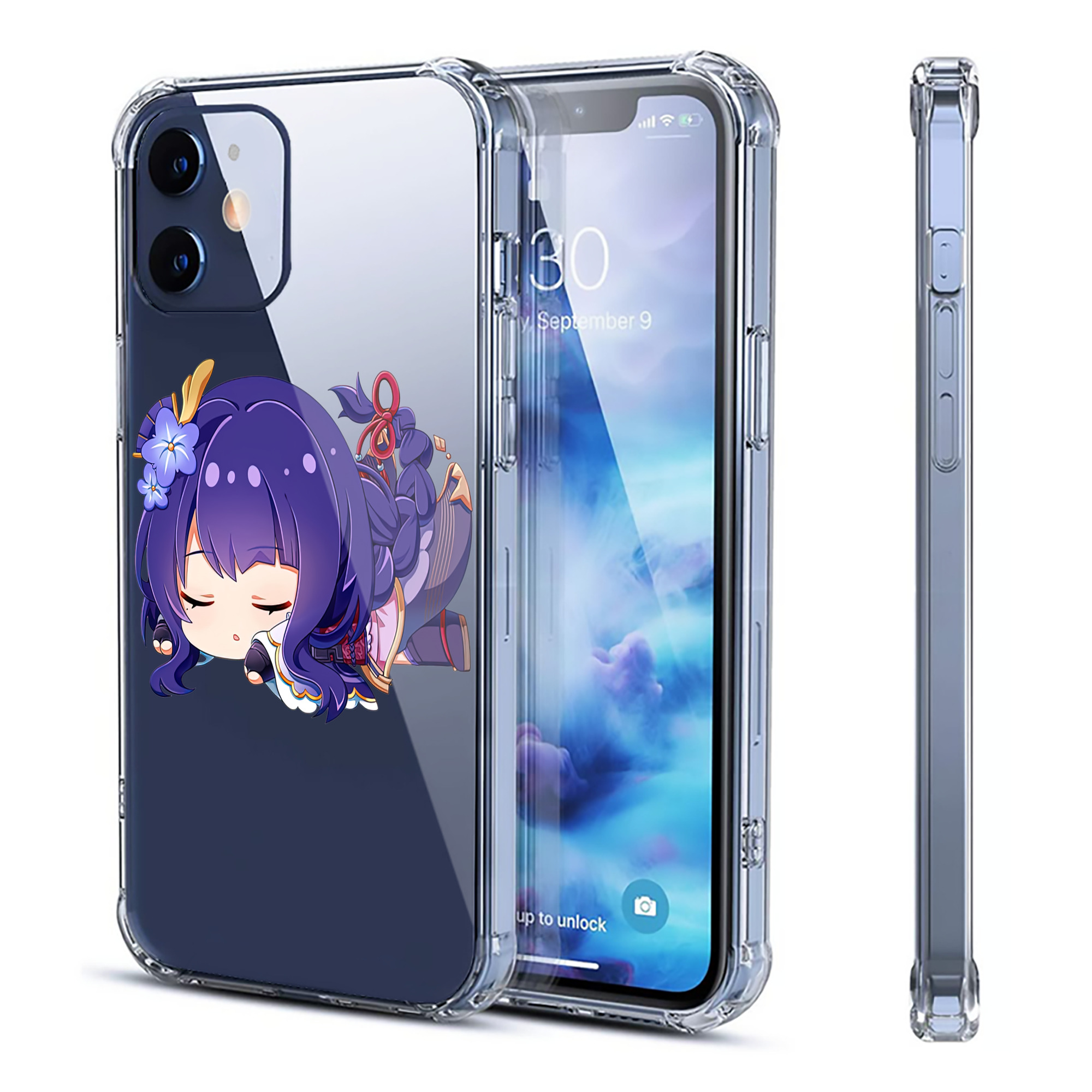 げんし神 雷電将軍 らいでんしょうぐん genshin Raiden Shogun 【iPhone 12シリーズ対応】透明スマホケース（クリアソフトケース）